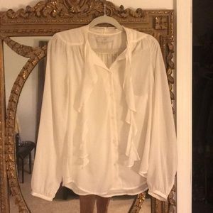 -work wear- sheer white button up